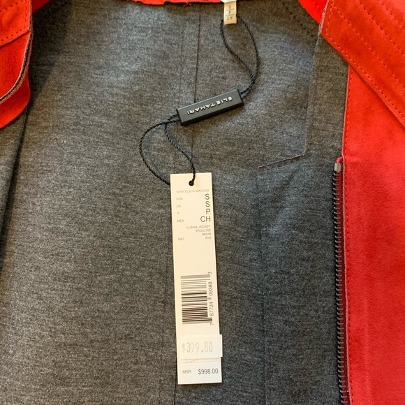 Elie Tahari red jacket with tags . Size small - Picture 5 of 9